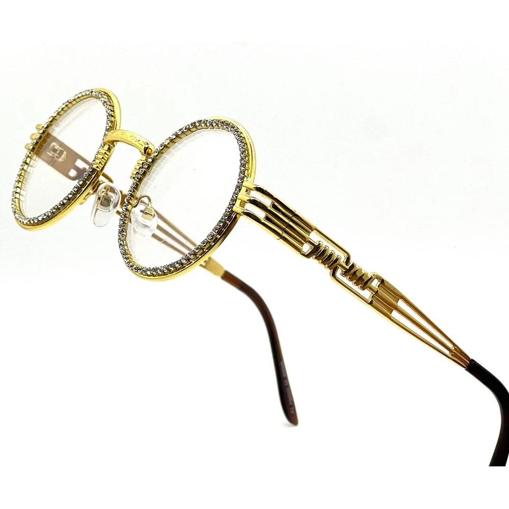 Designer Eyewear Sunglasses dazzling Clear Circle Hip Hop Cholo Street Jewel New